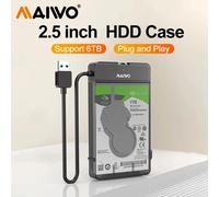 MAIWO tipo C USB3.0 caja de disco duro de 2,5 pulgadas carcasa de disco duro externo 5Gbps HDD SATA SSD carcasa de disco duro compatible con UASP para PC USB C White