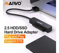 MAIWO Caja HDD de 2,5 pulgadas SATA a USB 3,0 tipo C caja de disco duro externo 5Gbps velocidad SATA SSD HDD caja de almacenamiento de 6TB K104A-BK