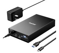 MAIWO Caja de Disco Duro Externo (6 Gbps) con expansor de concentrador para Disco Duro SATA SSD HDD de 3.5 2.5 Pulgadas USB C a SATA III con UASP, 1 Puerto USB C Hub/2 Puertos USB A 10Gbps Hub