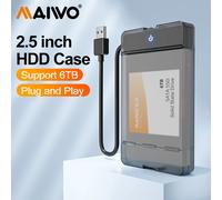 MAIWO Caja HDD de 2,5 pulgadas SATA a USB 3,0 tipo C caja de disco duro externo 5Gbps velocidad SATA SSD HDD caja de almacenamiento de 6TB TYPE C-WH