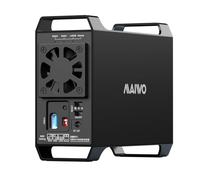 MAIWO Caja Raid de Doble bahía para Disco Duro SATA de 3.5 Pulgadas, Carcasa de Disco Duro de 2 bahías con Ventilador de refrigeración, 4 Modos Raid, USB 3.0 para expansión de 44 TB