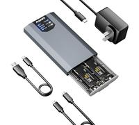 MAIWO Carcasa RAID NVMe M.2 dual soporta RAID0/1/PM/gran capacidad de 8 TB | USB 3.2 Gen2x2 velocidad de 20 Gbps, carcasa NVMe de 2 bahías con RAID de hardware para M-Key de 2230 2242 2260 2280