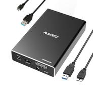 MAIWO Carcasa Raid SATA de 2.5 Pulgadas de Doble bahía, Carcasa de Disco Duro Externo para Disco Duro SATA SSD de 2.5 Pulgadas, Raid 0/1, USB 3.0 de 6 Gbps con UASP, Capacidad de 16 TB, Aluminio