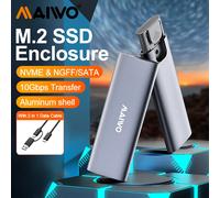 MAIWO-carcasa SSD M.2 NVMe NGFF, caja de almacenamiento externa, USB 3,1, tipo C, 10gbps, Hd, M2, HDD NVMe-SATA