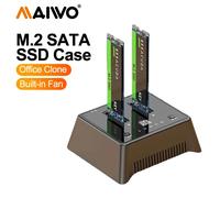 MAIWO Dual Bay SSD duplicador M.2 SATA NGFF SSD caja con clon USB3.1 Gen2 caja de almacenamiento M2 disco duro copia caja externa AU Plug