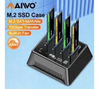 MAIWO-estación de acoplamiento M.2 Nvme de 4 compartimentos, llave M/B tipo C, 10Gbps, caja USB C SSD, NVME y NGFF HD externo con ventilador para PC AU Plug