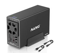 MAIWO Estación de acoplamiento RAID SATA de 3,5 pulgadas, carcasa RAID de disco duro externo de doble bahía USB 3.1 GEN2 hasta 10 Gbps 36 TB de capacidad
