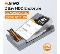 MAIWO M.2 SSD carcasa NVMe SATA 10Gbps PCIe portátil M.2 SSD 2,5 "/3,5" almacenamiento externo HDD funda para USB C funda PC portátil EU Plug