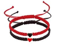 MAIYIDACK Pulseras para parejas, 2 unidades, pulseras ajustables de punto a mano, alma gemela, relación, novio, novia, mejor amigo, amor eterno, joyería de regalo para mujeres y hombres