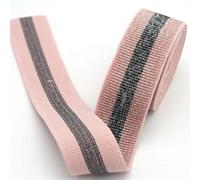 MAIYO Banda elástica a Rayas con Purpurina de 4cm, Tocado de Alta Elasticidad, Bandas para la Cintura, decoración, Correas DIY, Bolsas para Ropa, Accesorios de Costura, 1M