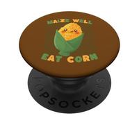 Maíz Bien Comer Maíz Lindo Kawaii Pun Food PopSockets PopGrip Adhesivo
