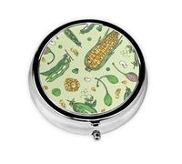 Maíz Guisantes Vainas Frijoles Vainas Alcaparras, Pastillero, Pastillero redondo Pequeño contenedor de pastillas Organizador de pastillas de viaje