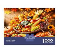 Maíz y Calabaza en otoño 1000 Piezas Alegría de la abundancia de la Cosecha Paquete De Puzzle, Cartón Grueso-para Coleccionistas, Relajación, Regalo Genial para Viajes O Fiestas 70x50cm/1000pc