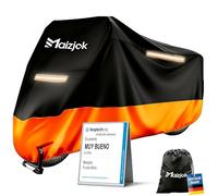 Maizjok® Funda Moto Impermeable, Cubierta Moto Exterior Interior 210D Poliéster Capa Protector Lluvia y UV para Cubre Scooter Motocicleta Calle/Scambler/Trail/Cross/Enduro XL (245x105x125 cm)