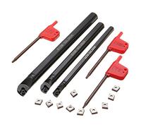 Maizoon CNC Soporte de torno Herramienta de torneado Barra aburrida 3pcs S07K-SCLCR06 S10K-SCLCR06 S12M-SCLCR06 + 10 piezas CCMT0602 Insertos + 3pcs Llave Inglesa Herramientas de torno DZ09