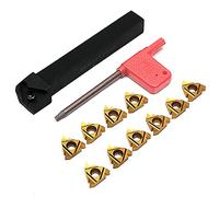Maizoon Juego de herramientas de torneado de roscado de torno CNC SER1212H16 soporte de inserto + 10pcs 16ER AG60 insertos de carburo + T15 llave herramientas de torno DZ11
