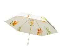 Maizoon Mini sombrilla de viaje para el sol Compacta Ligera Plegable UPF50+ Protección UV A prueba de viento e impermeable Tamaño de bolso Paraguas para mujeres y niños Diseño de flores de moda