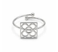 MAJALE - Anillos Mujer con Flor de Barcelona - Anillo Mujer Panot de Barcelona - Anillos acero inoxidable mujer Resistente e Hipoalergénico - Recuerdo Ideal - Diseñado en Barcelona (Plata)