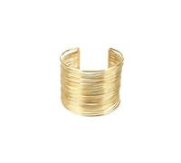 MAJALE Brazalete Ajustable para Mujer en Baño de Plata y Oro 18K - Pulsera Ancha Estilo Esclava, Moda Urbana, Regalo Elegante brazalete Dorado y Plata (Oro)