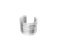 MAJALE Brazalete Ajustable para Mujer en Baño de Plata y Oro 18K - Pulsera Ancha Estilo Esclava, Moda Urbana, Regalo Elegante brazalete Dorado y Plata