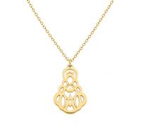 MAJALE Cadena con Medalla Virgen del Rocío - Collar Religioso de Acero Inoxidable Hipoalergénico para Mujer y Niña - Cadena Ajustable - Joya Religiosa de Protección y Fe (Rocio_ Oro S)