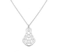 MAJALE Collar con Medalla Virgen del Rocío, Cadena Ajustable de Acero Inoxidable, Joya Religiosa de Protección y Fe para Mujer (Rocío Plata B)