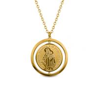 MAJALE_ Collar Medalla Vírgen del Carmen con cadena - Amuletos de Protección - Espiritual - Medalla Religiosa para Hombre y Mujer - Acero Inoxidable (Carmen_ Oro 22mm)