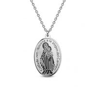 MAJALE Collar Virgen del Carmen - Acero Inoxidable Hipoalergénico - Cadena Ajustable - Joya Religiosa Protección y Fe - Hecho en España
