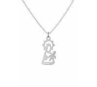 MAJALE Collar Virgen del Carmen, de la Almudena, de los desamparados, del Pilar o Rocío - Acero Inoxidable Hipoalergénico - Cadena Ajustable - Joya Religiosa Protección y Fe (Almudena_ Plata)