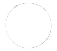 MAJALE - Gargantilla Rígida Alambre Acero Plateado | Choker Plateado | a Pie de cuello | Choker Plata | Plateada (Acero)