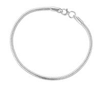 MAJALE Pulsera Bali unisex plata de ley 925, para hombre o mujer, con cadena de serpiente y cierre de mosquetón, joyería fina, compatible con charm. (17 Cm)