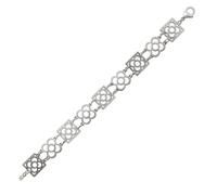 MAJALE Pulsera Eslabones de la Flor de Barcelona - PANOT Acero Inoxidable Ajustable, Recuerdo de Barcelona, Regalo Original para Mujer o Niña (Plata)
