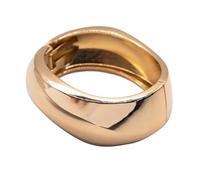 MAJALE - Pulsera Tipo Esclava Dorada y Plateada de 2.5 cm de Ancho - Diseño Curvo Inspirado en Gaudí - Cierre en Muelle - Joyería para Mujer (Dorado)