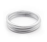 MAJALE - Pulseras Estilo Pan de Oro Mujer - Pack 3 unidades- Brazalete de silicona Plateado Mate - Tipo Pulsera Budista Tibetana, (Pack 3- Talla M -PLATA MATE)