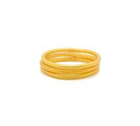 MAJALE - Pulseras Pan de Oro Mujer - Brazalete Dorado Brillante - Pulsera Budista Tibetana Kumlai Temple - Amuletos de Suerte, Protección - Regalos Originales para Mujer - (Pack de 3 - Talla S, ORO)