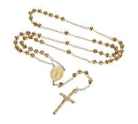 MAJALE Rosario con Medalla de San Benito | Protección y Fe | Acero Inoxidable Dorado o Plateado | Rosario Católico para Rezar y Sentir Paz Interior