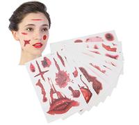 Majatou 10 Piezas de Tatuajes de Halloween, Tatuajes de Cicatrices de Halloween MAQUILLO Zombie Pegatinas de la Cara de Halloween, Impermeabilizaciones de Horror Falsas Pegatinas de (Paquete t)