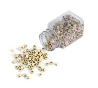 Majatou 500 Uds/botella 5MM Micro Anillos Enlaces Cuentas Silicona Forrado Anillos Cuentas Bucles para Extensión de Cabello Humano 5 Colores (rubio)