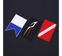 Majatou Parche de buceo Horoper 3pcs Submarino Submarino bandera parche bordado Diver insignia Accesorios para sombrero de mochila