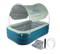 Majatou Piscina de Verano con Sombra, Piscina Inflable, Grande y Gruesa con Tobogán para Niños, Patio Trasero Al Aire, 2,1 M (Verde)