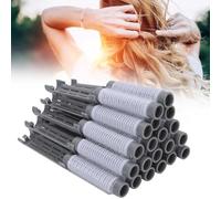 Majatou Rulos de pelo autoadhesivos de cerámica iónica térmica, 20 piezas de rizadores de pelo de peluquería, rulos de pelo esponjosos para mujeres y niñas (Gris)