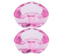 Majatou Taza de Para Uños, Platón para aplicar Polvo líquido espesado, Herramienta para uñas de vidrio en forma de corazón, 2 uds.