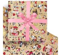 MAJEQZGY Gravity Falls Papel de estraza - 5 hojas de papel de regalo de 51 x 75 cm - Papel de regalo de cumpleaños para niños - Papel de regalo para fiestas de cumpleaños, decoración festiva (caqui)