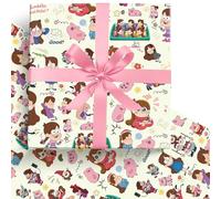 MAJEQZGY Gravity Falls Papel de estraza - 5 hojas de papel de regalo de 51 x 75 cm - Papel de regalo de cumpleaños para niños - Papel de regalo para fiestas de cumpleaños, decoración festiva (beige)