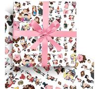 MAJEQZGY Gravity Falls Papel de estraza - 5 hojas de papel de regalo de 51 x 75 cm - Papel de regalo de cumpleaños para niños - Papel de regalo para fiestas de cumpleaños, decoración festiva (blanco)