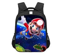 MAJEQZGY Mario Mochila Escolar Impreso 3D para Niños 14 Pulgadas Alta Capacidad Mochila de Viaje Bolsas de Librería Mochila Escuela Infantil Mochila, Aeroespacial, L
