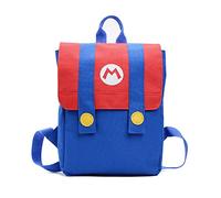 MAJEQZGY Mario Mochila escolar infantil para niños de 12 pulgadas mochila de alta capacidad bolsas de libros mochila escolar para niños de 2 a 4 años, rojo, L