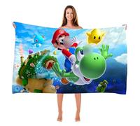 MAJEQZGY Mario Toalla de Baño con Impresión 3D para Niños Toalla de Piscina Niños Toalla de Baño Ultrasuave Super Absorbente Durabilidad Playa Baño Toalla Facial Adolescentes (Vuelo)