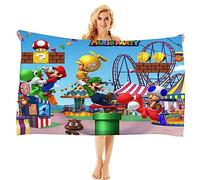 MAJEQZGY Maro Toalla de Baño con Impresión 3D para Niños Toalla de Piscina Niños Toalla de Baño Ultrasuave Super Absorbente Durabilidad Playa Baño Toalla Facial Adolescentes (Parque de Atracciones)