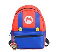 MAJEQZGY Super Bro Mochila escolar infantil de 12 pulgadas, mochila de viaje escolar, mochila de preescolar, bolsa para libros de poliuretano para niños de 2 a 4 años, rojo, 28 x 20 x 12 cm / 11 x 8 x